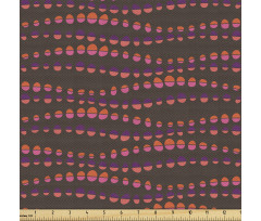 Soyut Parça Kumaş Boz Fon Üzerindeki Turuncu Mor Daire Desenli