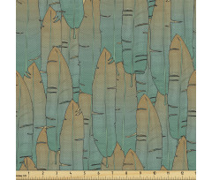 Tropikal Ada Parça Kumaş Egzotik Ağaçların Gövdelerinden Desen