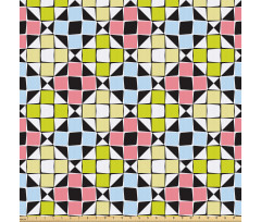 Geometrik Mikrofiber Parça Kumaş Mozaik Kareler Desenli