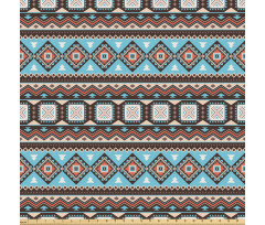 Bohem Mikrofiber Parça Kumaş Dokuma Efektli Retro Tribal Geometrik Desen