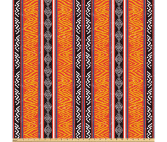 Etnik Mikrofiber Parça Kumaş Tribal Geometrik Çizgi Zikzak Afrika Desenli