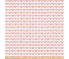 Romantik Mikrofiber Parça Kumaş Devamlı Pastel Renkli Minik Tatlı Kalpler