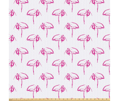 Sanatsal Mikrofiber Parça Kumaş Soyut Modern Sade Flamingo Çizimli Desen
