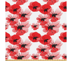 Bitki Mikrofiber Parça Kumaş Yaprakları Noktalı Çiçeklerden Oluşan Afiş