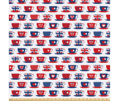 Çay Partisi Mikrofiber Parça Kumaş İngiltere Bayrağı Desenli Fincanlar