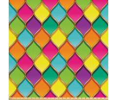 Geometrik Mikrofiber Parça Kumaş Altın Detaylı Mozaik Desenli Kompozisyon