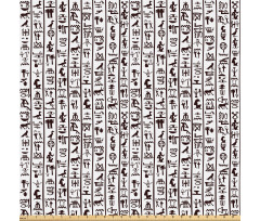 Mısır Mikrofiber Parça Kumaş Dikey Şerit Antik Medeniyetin Hiyeroglifleri