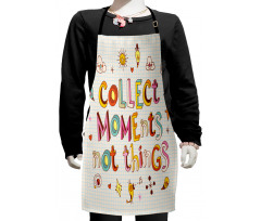 Colorful Doodle Lettering Kids Apron