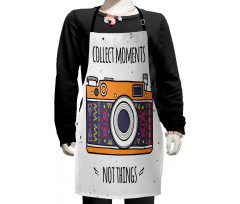 Retro Boho Art Photo Camera Kids Apron