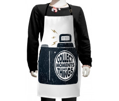 Sketchy Photo Camera Text Kids Apron