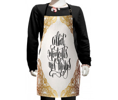 Ornamental Print Cursive Font Kids Apron