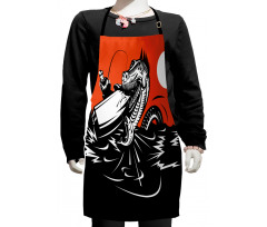 Swallowing Boat and Man Kids Apron