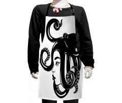 Octopus on Head Art Kids Apron