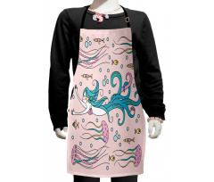 Abstract Mermaid Fish Kids Apron