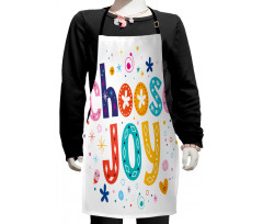 Doodle Style Calligraphy Kids Apron