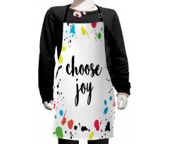 Typographic Theme Blots Kids Apron