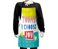 Text in Geometric Layout Kids Apron