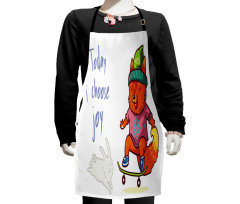 Baby Fox Skateboarding Kids Apron