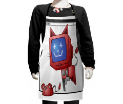 Funny Computer Cat Mouse Kids Apron