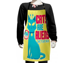 Cats are Aliens Cartoon Kids Apron