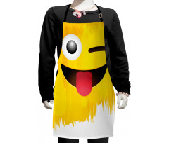 Winked Tongue Smiley Kids Apron