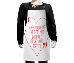 Romantic Words in Dash Heart Kids Apron