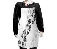 Grunge Theme of Shoe Prints Kids Apron