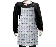 Floral Damask Skulls Kids Apron