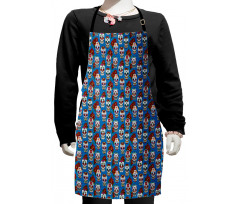 Floral Roses Skulls Kids Apron