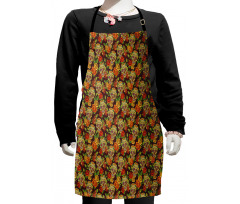 Diamond Flowers Leaves Kids Apron