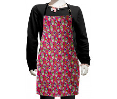 Sugar Skull Flowers Kids Apron