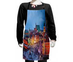 Old Town in the Evening Rush Kids Apron