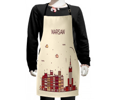 Warsaw Calligraphy Skyline Kids Apron