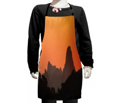 Tangerine Sky Mountainous Kids Apron