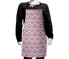 Lineart Bloom Flowers Scene Kids Apron