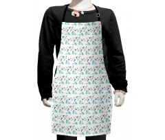 Cartoon Seagulls over Waves Kids Apron