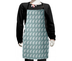 Monochrome Outline Leaf Kids Apron