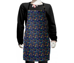 Doodle Abstract Floral Items Kids Apron