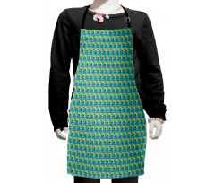 Flower Repetition on Stripes Kids Apron