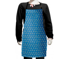 Angel Sits on Crescent Moon Kids Apron