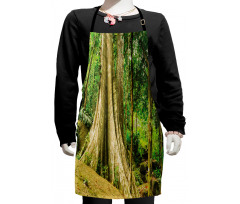 Big Tree Trunk in the Forest Kids Apron