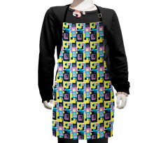 Digital Geometric Shapes Kids Apron