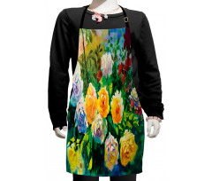 English Garden Roses Art Kids Apron