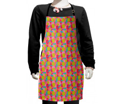 Grunge Rounds and Strokes Kids Apron