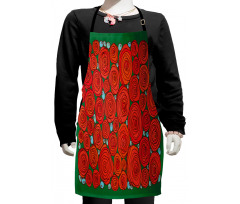 Doodle Circular Roses Kids Apron