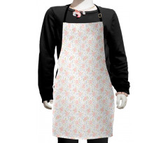 Hatched Pastel Tone Roses Kids Apron