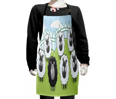 Dark Color and White Sheep Kids Apron