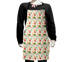 Cartoon Food Art Pattern Kids Apron