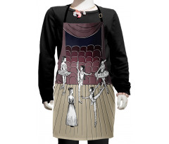 Ballerinas Stage Sketch Kids Apron