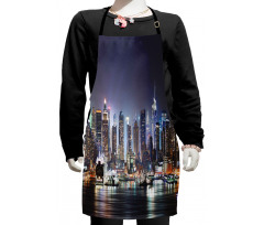 Manhattan Skyline at Night Kids Apron